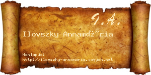 Ilovszky Annamária névjegykártya